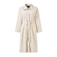 Load image into Gallery viewer, Cool PU Leather Long Jacket Nice New Autumn Women Loose Belt PU