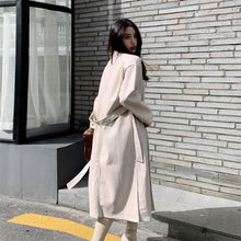 Load image into Gallery viewer, Cool PU Leather Long Jacket Nice New Autumn Women Loose Belt PU