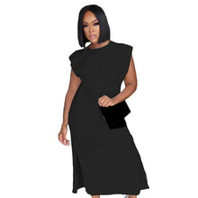 Load image into Gallery viewer, Casual Loose Summer Solid T Shirt Dresses Elegant Side Split - Sophornlilly