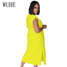 Load image into Gallery viewer, Casual Loose Summer Solid T Shirt Dresses Elegant Side Split - Sophornlilly