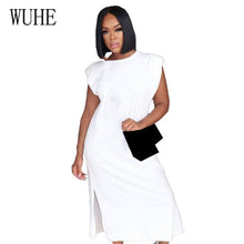 Load image into Gallery viewer, Casual Loose Summer Solid T Shirt Dresses Elegant Side Split - Sophornlilly