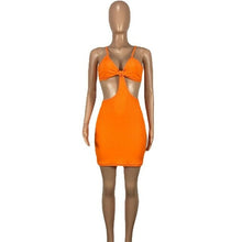 Load image into Gallery viewer, Rib Knit Deep V Neck Spaghetti Strap Dresses Off Shoulder Bag Hip - Sophornlilly