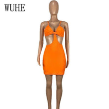 Load image into Gallery viewer, Rib Knit Deep V Neck Spaghetti Strap Dresses Off Shoulder Bag Hip - Sophornlilly