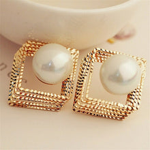 Load image into Gallery viewer, New Gold Color Metal Pearl Drop Earrings Fashion Simulated