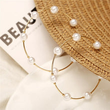 Load image into Gallery viewer, New Gold Color Metal Pearl Drop Earrings Fashion Simulated