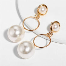 Load image into Gallery viewer, New Gold Color Metal Pearl Drop Earrings Fashion Simulated