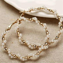 Load image into Gallery viewer, New Gold Color Metal Pearl Drop Earrings Fashion Simulated