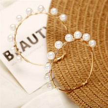 Load image into Gallery viewer, New Gold Color Metal Pearl Drop Earrings Fashion Simulated