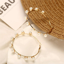 Load image into Gallery viewer, New Gold Color Metal Pearl Drop Earrings Fashion Simulated