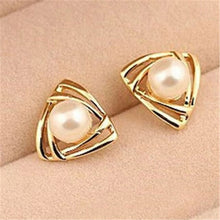 Load image into Gallery viewer, New Gold Color Metal Pearl Drop Earrings Fashion Simulated