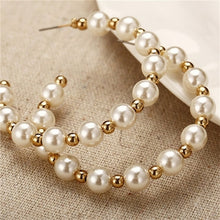 Load image into Gallery viewer, New Gold Color Metal Pearl Drop Earrings Fashion Simulated