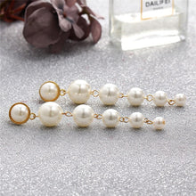 Load image into Gallery viewer, New Gold Color Metal Pearl Drop Earrings Fashion Simulated