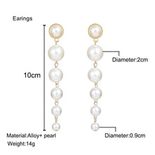 Load image into Gallery viewer, New Gold Color Metal Pearl Drop Earrings Fashion Simulated