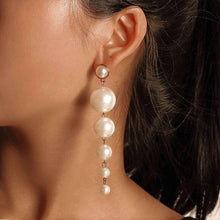 Load image into Gallery viewer, New Gold Color Metal Pearl Drop Earrings Fashion Simulated