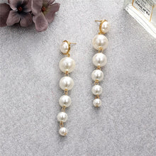 Load image into Gallery viewer, New Gold Color Metal Pearl Drop Earrings Fashion Simulated