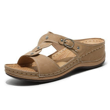 Load image into Gallery viewer, Wedges Sandals For Women Arch Support Low Heel Retro Boho Slip On Open - Sophornlilly