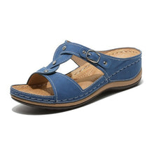 Load image into Gallery viewer, Wedges Sandals For Women Arch Support Low Heel Retro Boho Slip On Open - Sophornlilly