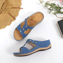Load image into Gallery viewer, Wedges Sandals For Women Arch Support Low Heel Retro Boho Slip On Open - Sophornlilly