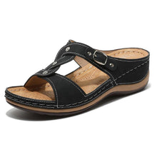 Load image into Gallery viewer, Wedges Sandals For Women Arch Support Low Heel Retro Boho Slip On Open - Sophornlilly