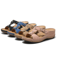 Load image into Gallery viewer, Wedges Sandals For Women Arch Support Low Heel Retro Boho Slip On Open - Sophornlilly