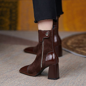 White Ankle Boots Autumn Shoes Winter Footwear Zipper