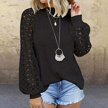Load image into Gallery viewer, Lace Top Long Sleeve Casual Shirt