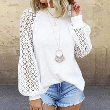 Load image into Gallery viewer, Lace Top Long Sleeve Casual Shirt