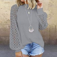 Load image into Gallery viewer, Lace Top Long Sleeve Casual Shirt