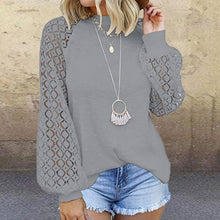 Load image into Gallery viewer, Lace Top Long Sleeve Casual Shirt