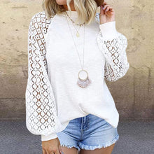 Load image into Gallery viewer, Lace Top Long Sleeve Casual Shirt