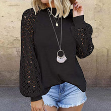 Load image into Gallery viewer, Lace Top Long Sleeve Casual Shirt