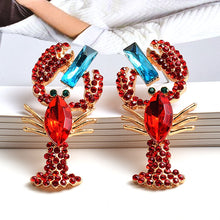 Load image into Gallery viewer, Fashion Trend Red Crystal Metal Earrings Statement Fine Drop