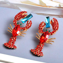 Load image into Gallery viewer, Fashion Trend Red Crystal Metal Earrings Statement Fine Drop