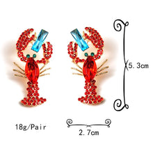 Load image into Gallery viewer, Fashion Trend Red Crystal Metal Earrings Statement Fine Drop