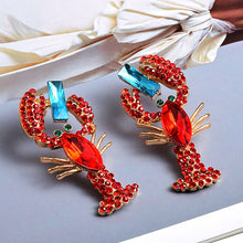 Load image into Gallery viewer, Fashion Trend Red Crystal Metal Earrings Statement Fine Drop