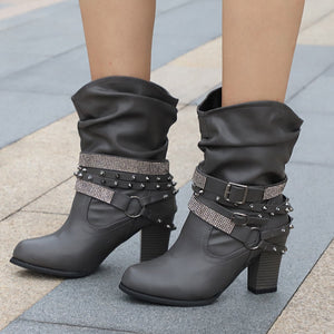 Winter Boots Lady Shoes Crystal  Luxury