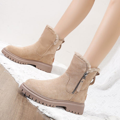 Winter Boots Lady Female Shoes Zipper Round Toe