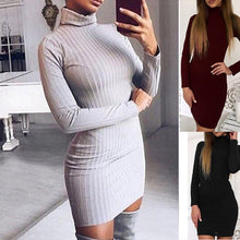 Load image into Gallery viewer, Winter Dress Knitted Sweater Dress Women Plus Size  Fashion Pencil