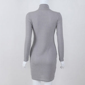 Winter Dress Knitted Sweater Dress Women Plus Size  Fashion Pencil