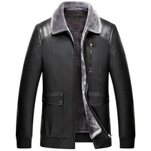 Load image into Gallery viewer, Winter Jacket Men Pop Thicken Flocking Leather Jacket Fashion