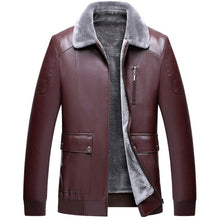 Load image into Gallery viewer, Winter Jacket Men Pop Thicken Flocking Leather Jacket Fashion