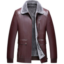 Load image into Gallery viewer, Winter Jacket Men Pop Thicken Flocking Leather Jacket Fashion