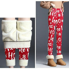 Load image into Gallery viewer, Winter Keep Warm Pants Women Christmas Print Velvet Thickened Leggings