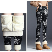 Load image into Gallery viewer, Winter Keep Warm Pants Women Christmas Print Velvet Thickened Leggings
