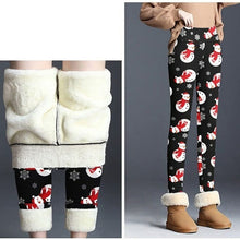 Load image into Gallery viewer, Winter Keep Warm Pants Women Christmas Print Velvet Thickened Leggings