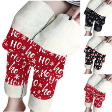 Load image into Gallery viewer, Winter Keep Warm Pants Women Christmas Print Velvet Thickened Leggings