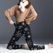 Load image into Gallery viewer, Winter Keep Warm Pants Women Christmas Print Velvet Thickened Leggings