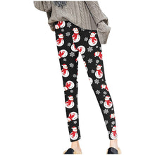 Load image into Gallery viewer, Winter Keep Warm Pants Women Christmas Print Velvet Thickened Leggings