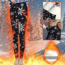 Load image into Gallery viewer, Winter Keep Warm Pants Women Christmas Print Velvet Thickened Leggings