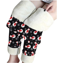 Load image into Gallery viewer, Winter Keep Warm Pants Women Christmas Print Velvet Thickened Leggings